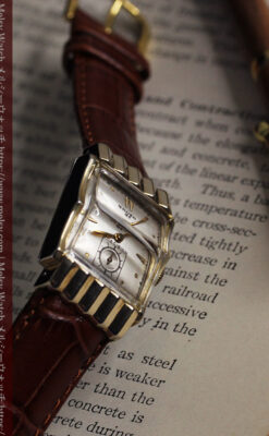 グリュエン 際立つ鋭角の煌びやかなアンティーク腕時計 【1951年頃】-W1294-4