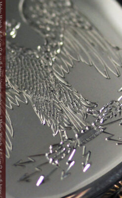 皇帝ナポレオンの鷲の彫り エルジンの銀無垢アンティーク腕時計 【1910年頃】-W1527-21