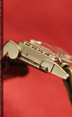 ジャガールクルト 立体感ある装飾の女性用金無垢アンティーク腕時計 【1950年頃】-W1528-16