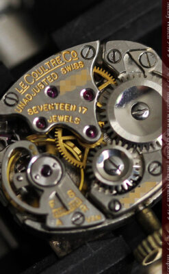 ジャガールクルト 立体感ある装飾の女性用金無垢アンティーク腕時計 【1950年頃】-W1528-23