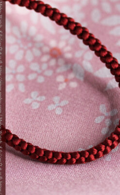 懐中時計用の絹製組み紐・時計紐【深赤】-CS4031-3