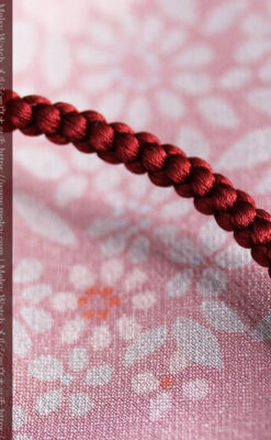 懐中時計用の絹製組み紐・時計紐【深赤】-CS4031-4