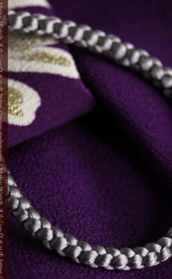 懐中時計用の絹製組み紐・時計紐【鈍色】-CS4041-3