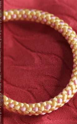 懐中時計用の絹製組み紐・時計紐【砥粉色＆撫子色】-CS8032-3