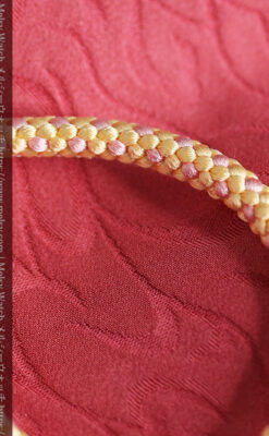 懐中時計用の絹製組み紐・時計紐【砥粉色＆撫子色】-CS8032-4