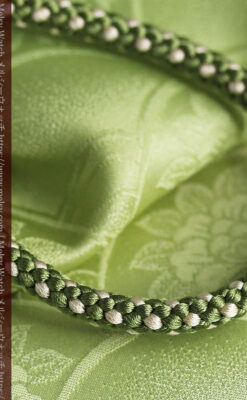 懐中時計用の絹製組み紐・時計紐【松葉色&練色】-CS8034-3