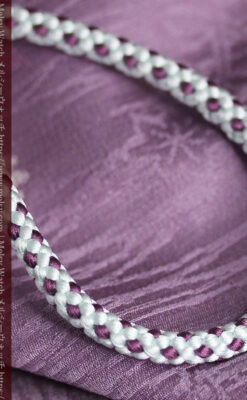 懐中時計用の絹製組み紐・時計紐【白藍&滅紫】-CS8036-3