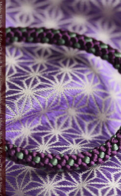 懐中時計用の絹製組み紐・時計紐【桑の実色＆千歳緑】-CS8039-3