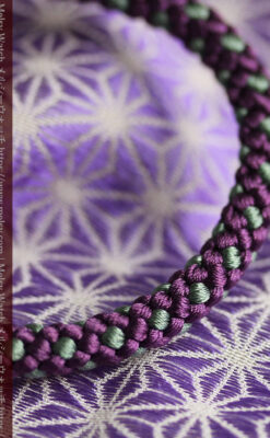 懐中時計用の絹製組み紐・時計紐【桑の実色＆千歳緑】-CS8039-4