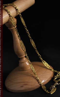 細工の綺麗な長めの懐中時計チェーン-C0490-10