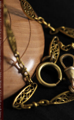 細工の綺麗な長めの懐中時計チェーン-C0490-11