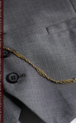 細工の綺麗な長めの懐中時計チェーン-C0490-3