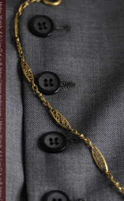 細工の綺麗な長めの懐中時計チェーン-C0490-7