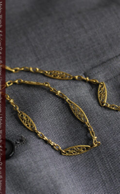 細工の綺麗な長めの懐中時計チェーン-C0490-8