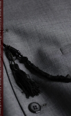 ガラス細工の装飾で飾られたアンティーク懐中時計用の黒紐-C0493-13