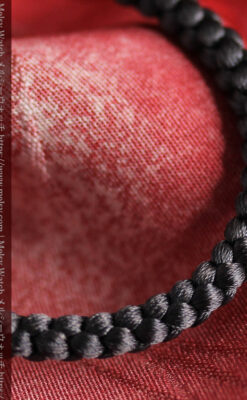 懐中時計用の絹製組み紐・時計紐【墨黒】-CS4039-4