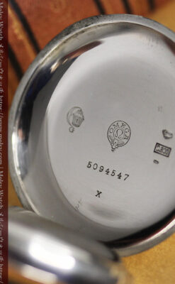 オメガの上品で雰囲気のある銀無垢アンティーク懐中時計 【1914年製】-P2303-15