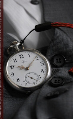 オメガの上品で雰囲気のある銀無垢アンティーク懐中時計 【1914年製】-P2303-6