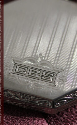 オメガ 特徴的な装飾面のアンティーク八角形懐中時計 【1922年製】-P2304-10