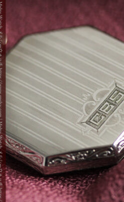 オメガ 特徴的な装飾面のアンティーク八角形懐中時計 【1922年製】-P2304-8