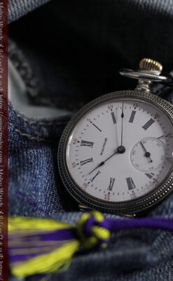 心地よいサイズの中型 ウォルサムの銀無垢時計 【1904年頃】-P2306-10