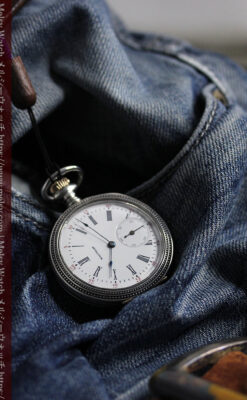 心地よいサイズの中型 ウォルサムの銀無垢時計 【1904年頃】-P2306-11