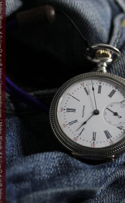 心地よいサイズの中型 ウォルサムの銀無垢時計 【1904年頃】-P2306-13