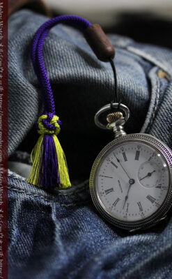 心地よいサイズの中型 ウォルサムの銀無垢時計 【1904年頃】-P2306-3