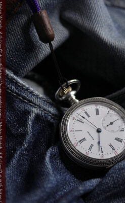 心地よいサイズの中型 ウォルサムの銀無垢時計 【1904年頃】-P2306-4