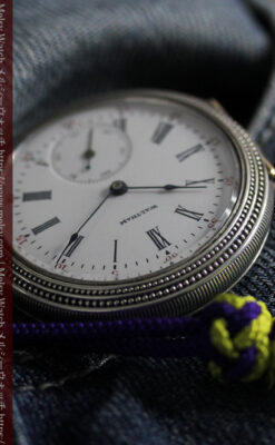 心地よいサイズの中型 ウォルサムの銀無垢時計 【1904年頃】-P2306-7