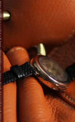 スイス製テレフォンダイアル金無垢アンティーク腕時計 【1910年頃】-W1174-14