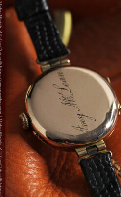 スイス製テレフォンダイアル金無垢アンティーク腕時計 【1910年頃】-W1174-15