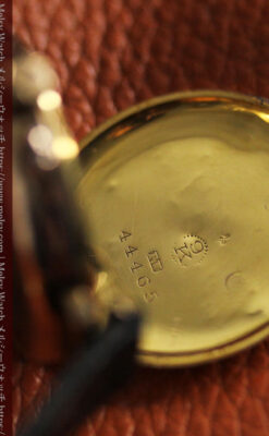 スイス製テレフォンダイアル金無垢アンティーク腕時計 【1910年頃】-W1174-16