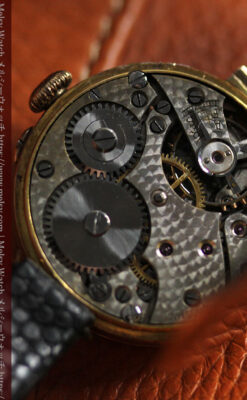 スイス製テレフォンダイアル金無垢アンティーク腕時計 【1910年頃】-W1174-17