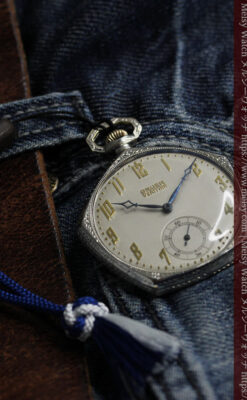 特殊な五角形 グリュエンのアンティーク懐中時計 【1930年頃】-P2307-11