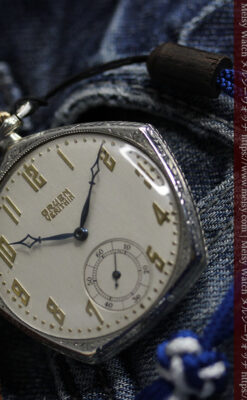 特殊な五角形 グリュエンのアンティーク懐中時計 【1930年頃】-P2307-14