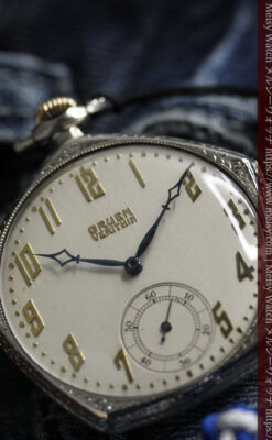 特殊な五角形 グリュエンのアンティーク懐中時計 【1930年頃】-P2307-15