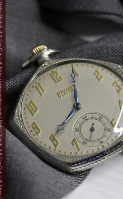 特殊な五角形 グリュエンのアンティーク懐中時計 【1930年頃】-P2307-3