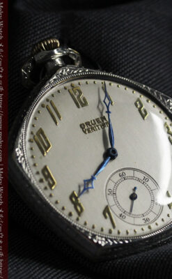 特殊な五角形 グリュエンのアンティーク懐中時計 【1930年頃】-P2307-6