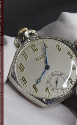 特殊な五角形 グリュエンのアンティーク懐中時計 【1930年頃】-P2307-9