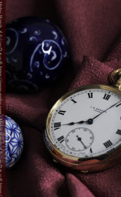 英国ベンソンの風格溢れる金無垢アンティーク懐中時計 【1931年頃】箱付き-P2310-10