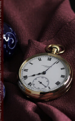 英国ベンソンの風格溢れる金無垢アンティーク懐中時計 【1931年頃】箱付き-P2310-11