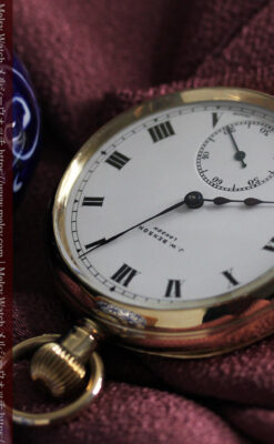 英国ベンソンの風格溢れる金無垢アンティーク懐中時計 【1931年頃】箱付き-P2310-13