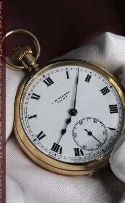 英国ベンソンの風格溢れる金無垢アンティーク懐中時計 【1931年頃】箱付き-P2310-14