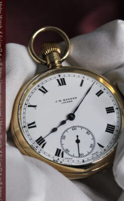 英国ベンソンの風格溢れる金無垢アンティーク懐中時計 【1931年頃】箱付き-P2310-15