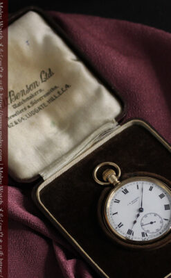 英国ベンソンの風格溢れる金無垢アンティーク懐中時計 【1931年頃】箱付き-P2310-20