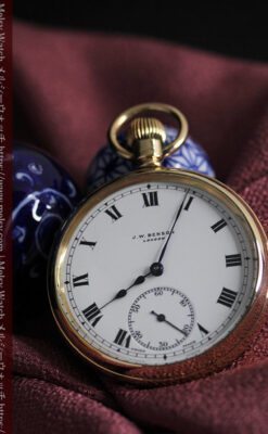 英国ベンソンの風格溢れる金無垢アンティーク懐中時計 【1931年頃】箱付き-P2310-9
