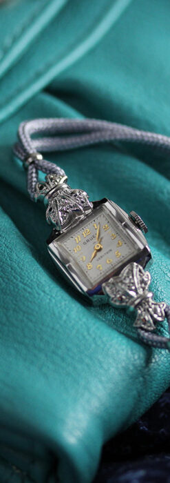 グリュエン 品の良い輝きの美しい女性用アンティーク腕時計 【1940年頃】-W1536-1