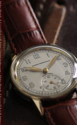 ジラールペルゴのSEA-HAWK 金無垢アンティーク腕時計 【1940年頃】-W1539-1