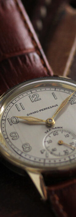 ジラールペルゴのSEA-HAWK 金無垢アンティーク腕時計 【1940年頃】-W1539-1